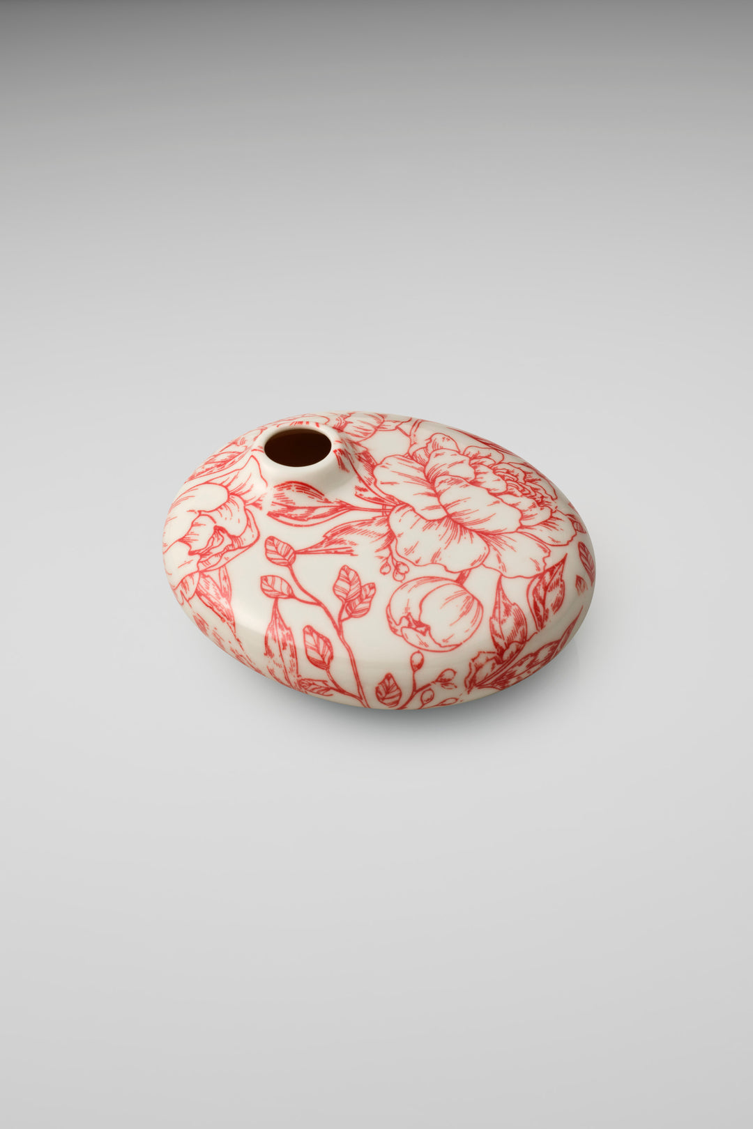 Lace Printed Small Talk Vase in Red