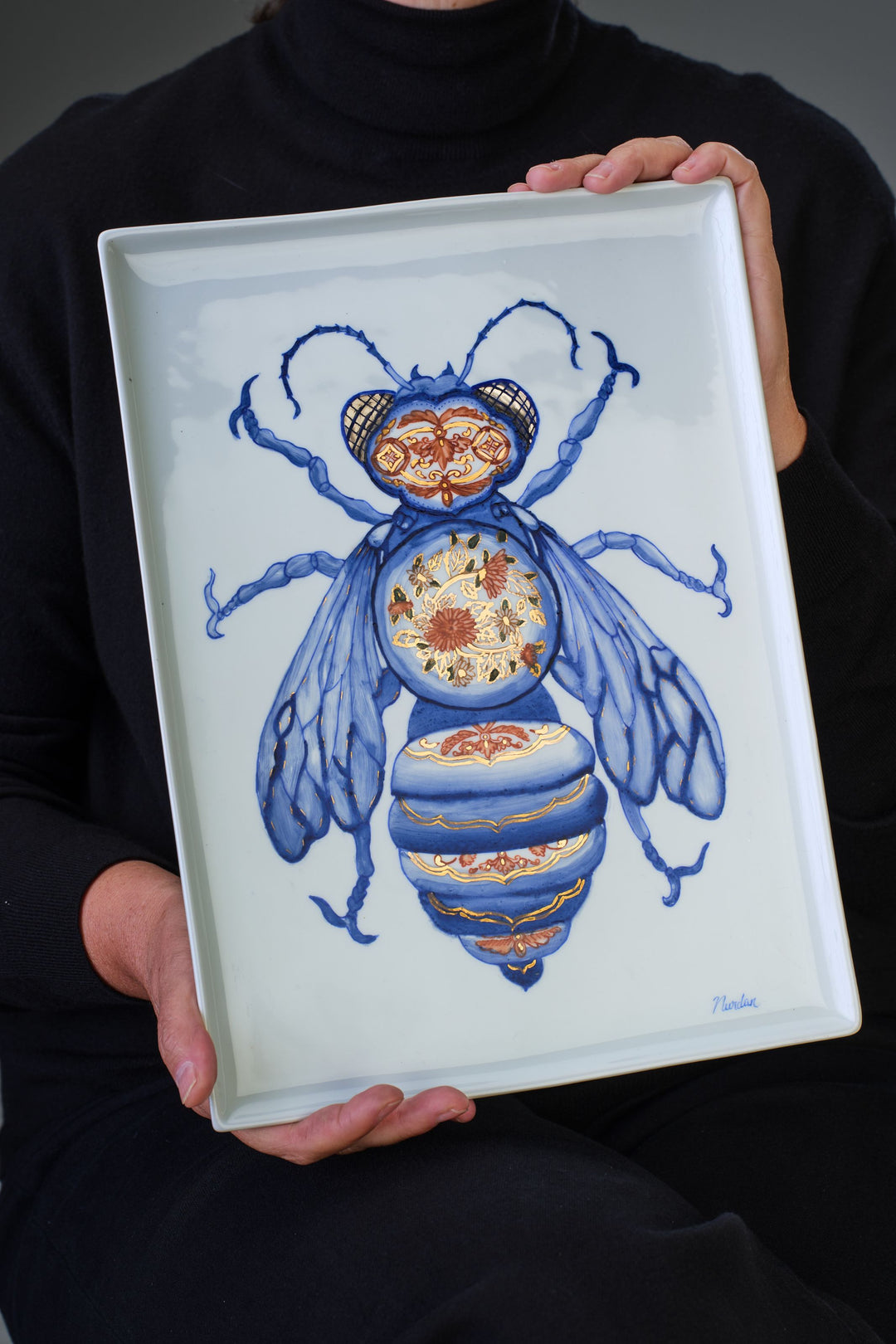 Rectangular Serving Plate with Sufi Bees