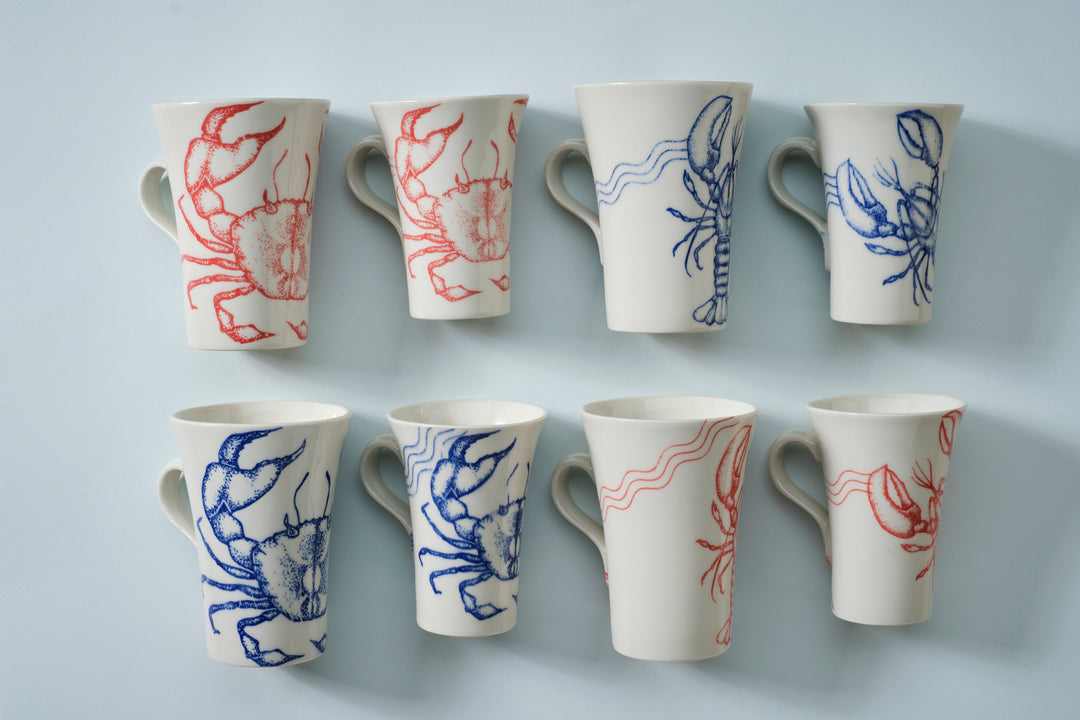 Sealife Tall Mug with Handle in Red