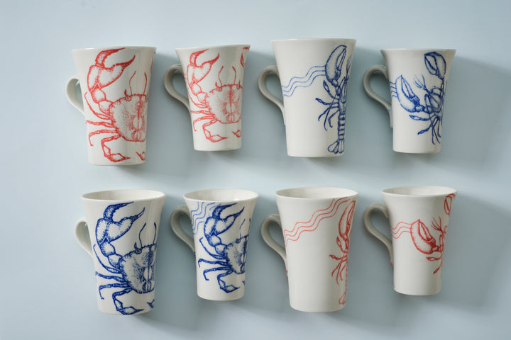 Sealife Tall Mug with Handle in Red