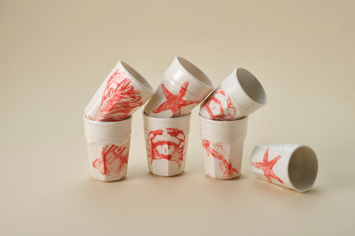 Sealife Latte Cup in Red