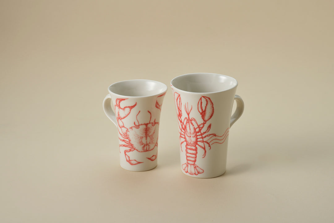 Sealife Tall Mug with Handle in Red
