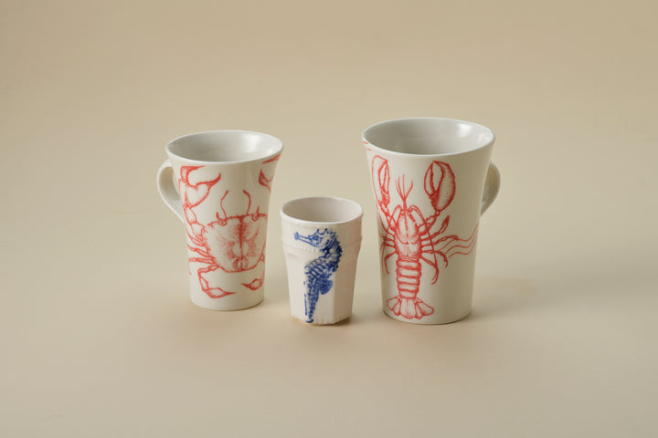 Sealife Tall Mug with Handle in Red