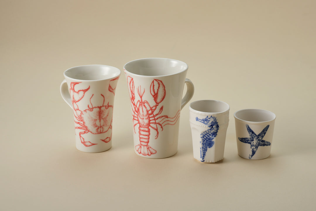 Sealife Tall Mug with Handle in Red