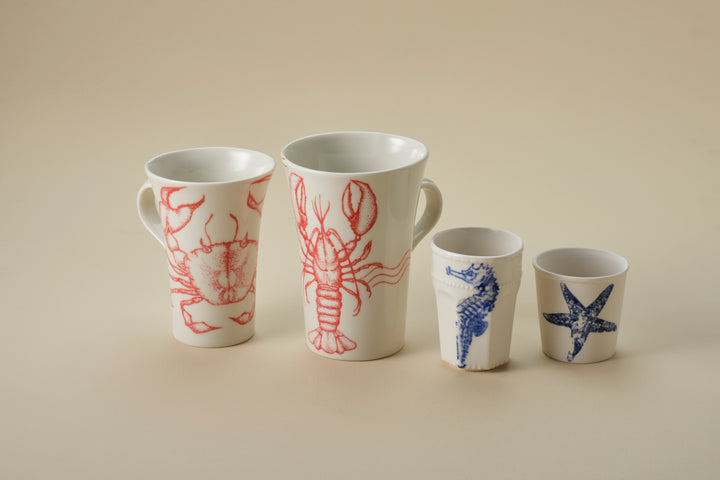 Sealife Tall Mug with Handle in Red