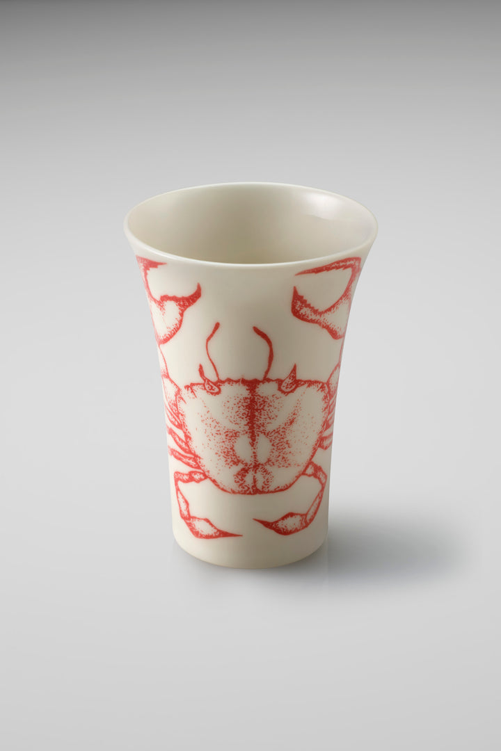 Sealife Latte Mug with Handle in Red