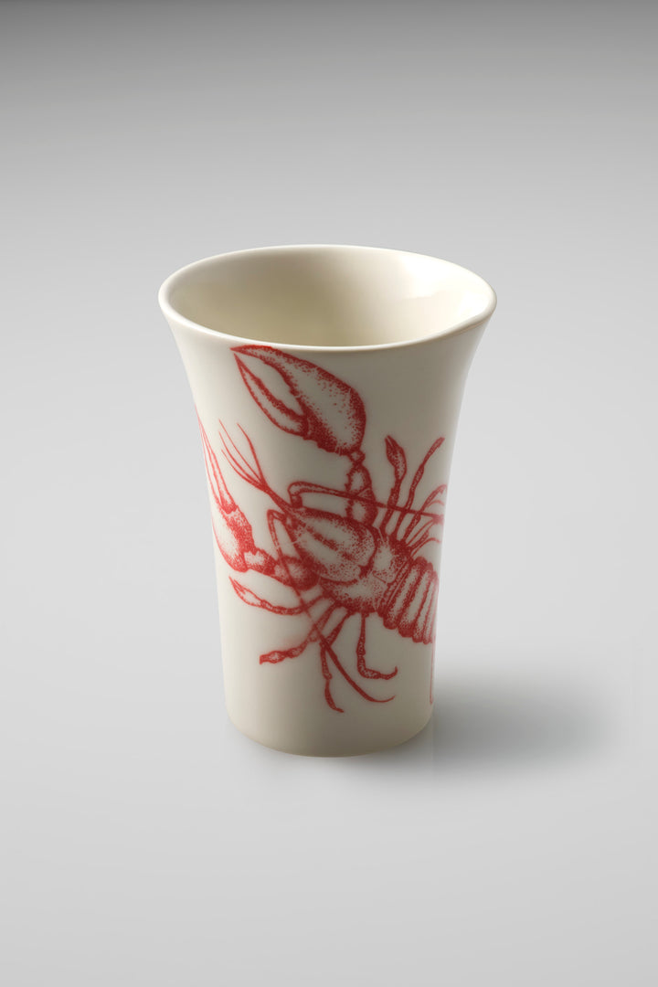 Sealife Latte Mug with Handle in Red